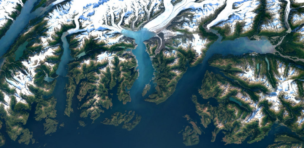 Google Earth images with 700 trillion pixels of cloud-free Landsat data - Colombia Glaciers (Alaska)