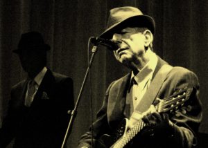 Leonard Cohen in one of his many live concerts.