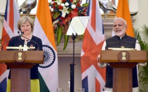 UK PM Theresa May and Indian PM Narendra Modi spoke to the press from New Delhi, the capital of India.