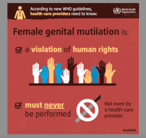 An infographic by the UN advises on FGM/C