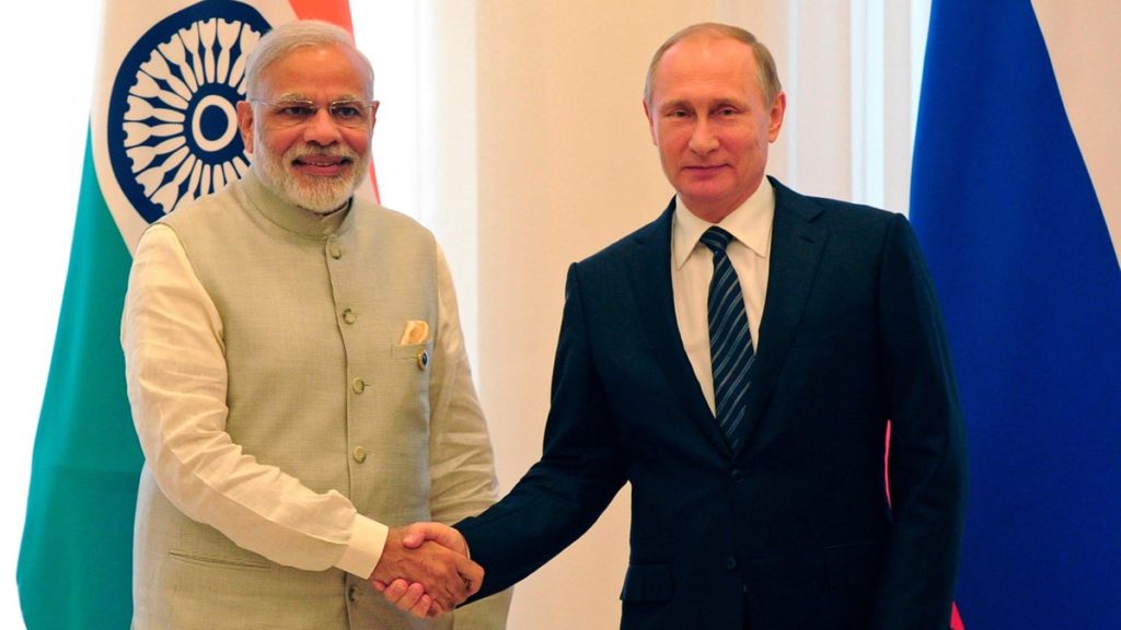 Prime Minister Narendra Modi and Russian President Vladimir Putin at St. Petersburg International Economic Forum 