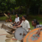 The background music team with authentic tribal instruments
