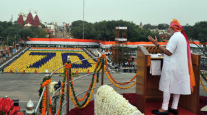 Indian Prime Minister, Narendra Modi addressing the country on  Independence Day from Red Fort,2016. (P.C: PIB)