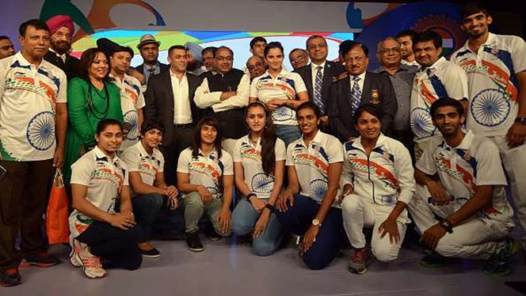 Members of the Indian team for the Olympics