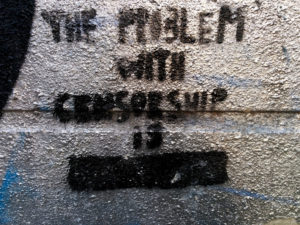 A graffiti in Budapest speaks of censorship