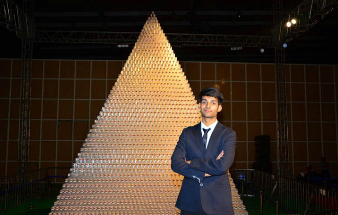 Largest plastic cup pyramid
