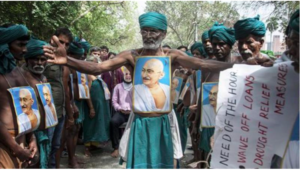 Farmers from Tamil Nadu have been protesting at Jantar Mantar in New Delhi. Photo-PTI