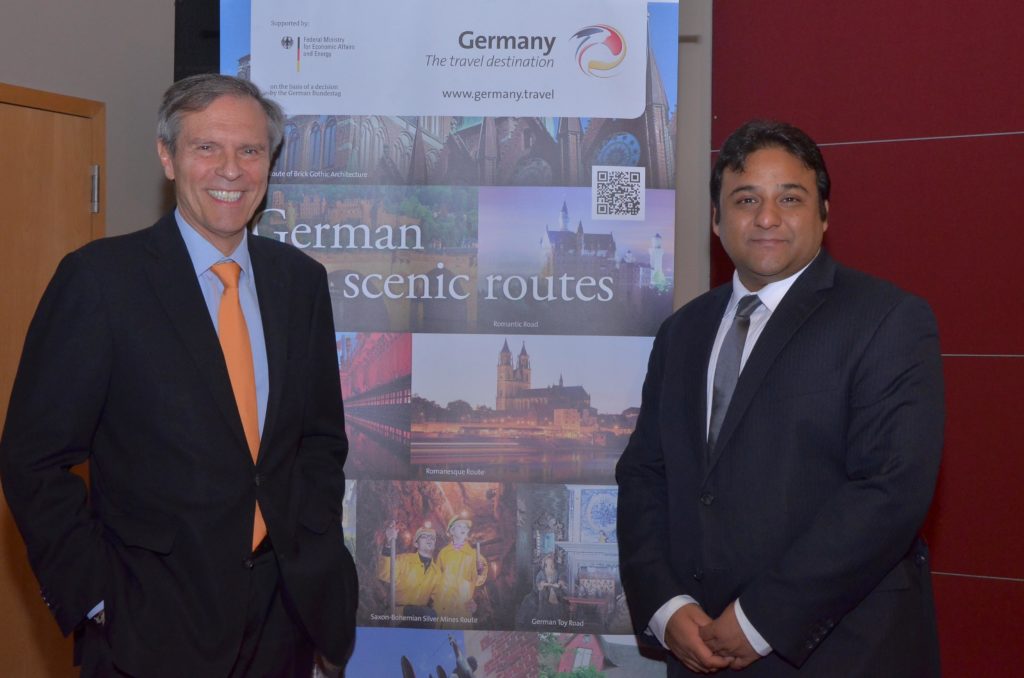 German Ambassador Michael Steiner with Romit Theophilus, Director Sales & Marketing GNTO