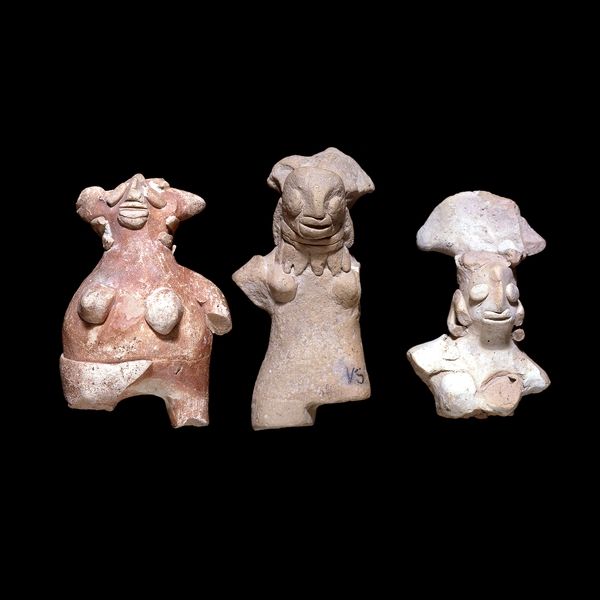 Terracotta figurines from Mohenjodaro on display 