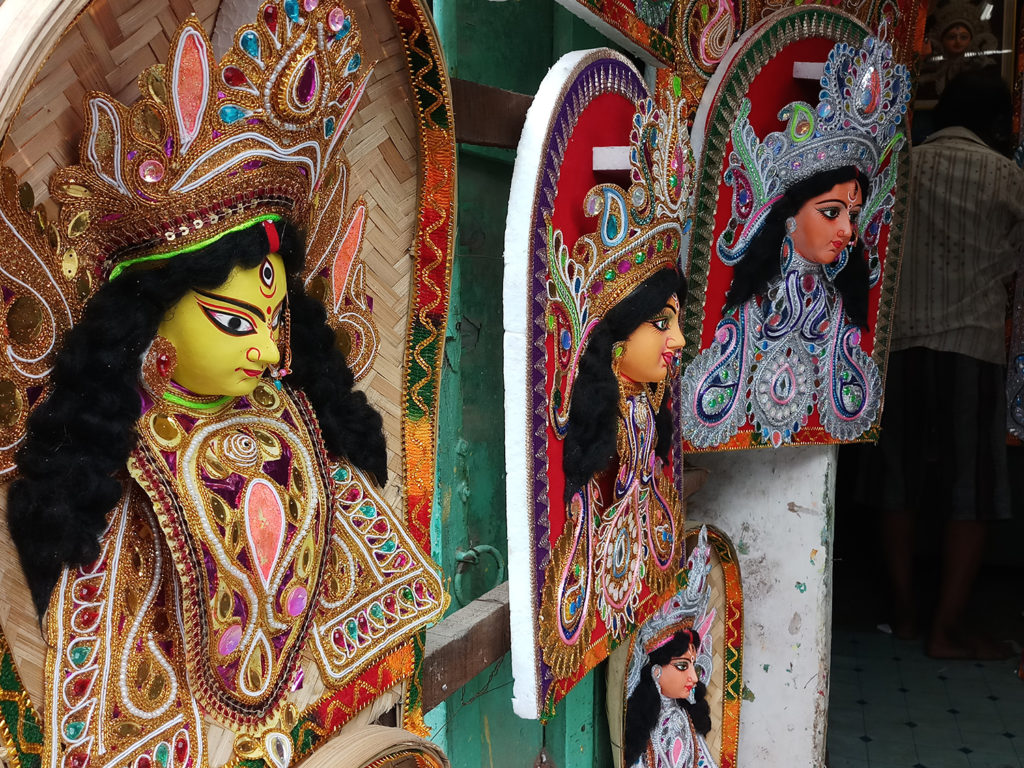 Decorative Durga at Kumartuli, the potter's quarters. 