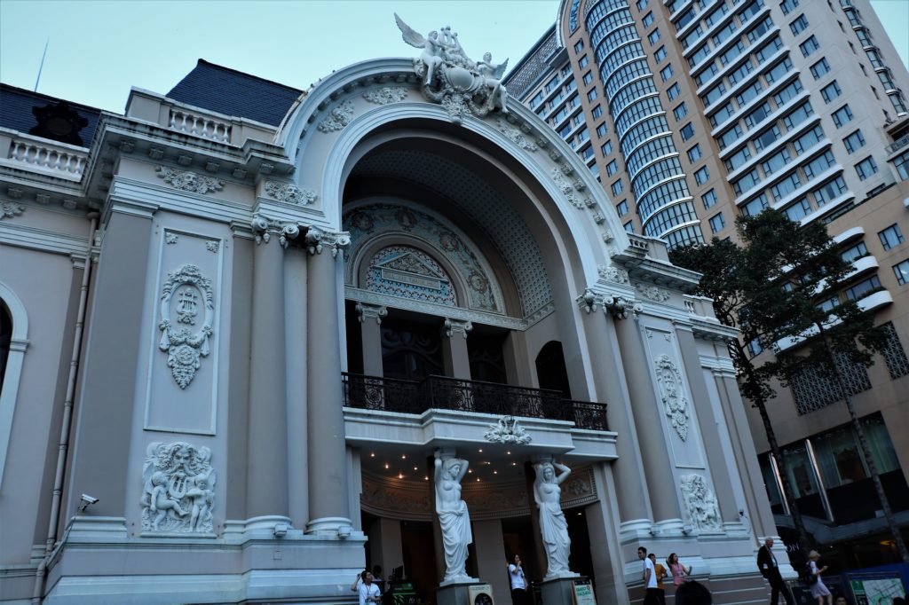 The Saigon Opera House at the heart of the Ho Chi Minh City is a remnant of the French settlement in Vietnam