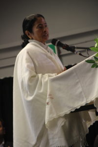 West Bengal chief minister delivering a speech on the occasion