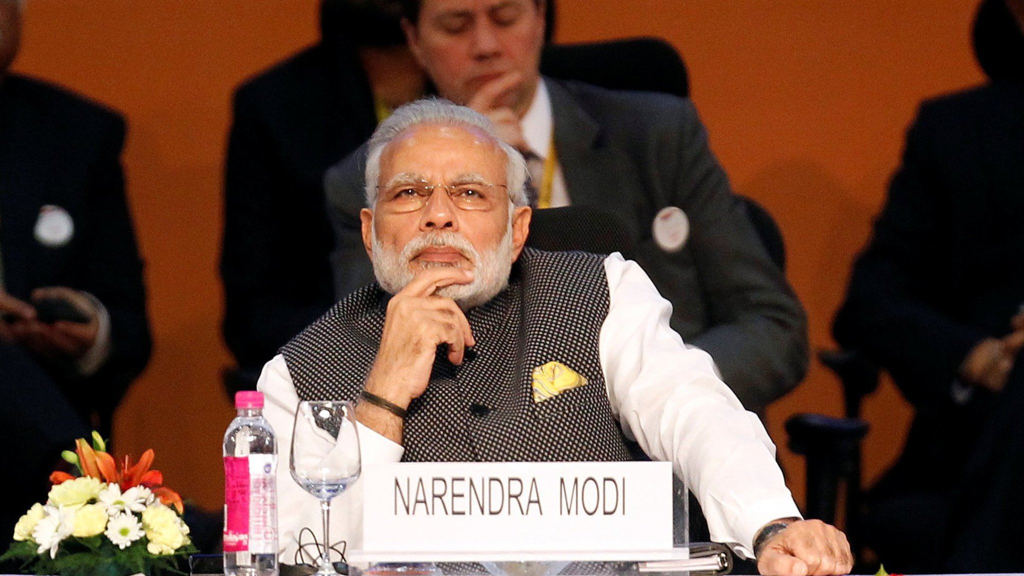 India's Prime Minister Narendra Modi attends the Vibrant Gujarat investor summit in Gandhinagar
