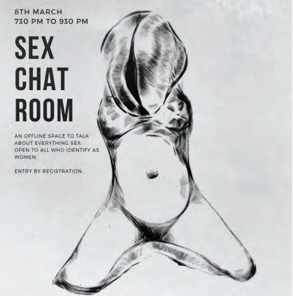 Affiche du projet Sex Chat Room, groupe de discussion autour du sexe et du plaisir sexuel