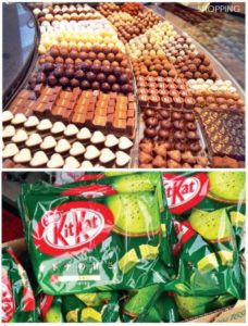 (Top) Swiss chocolate ; (Bottom) Kitkat from Tokyo