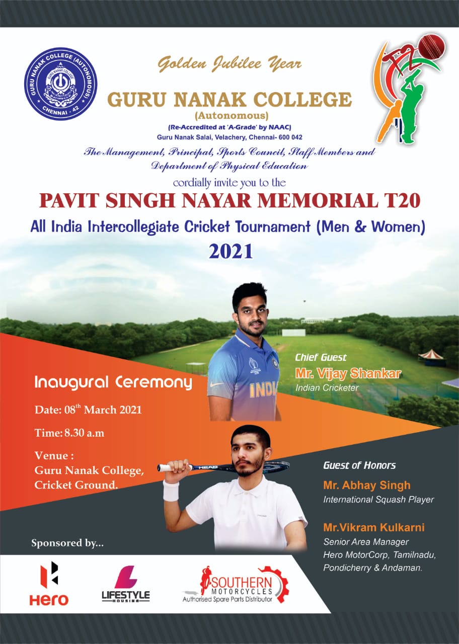 Guru Nanak College all set to host 7th Pavit Singh Nayar Memorial Intercollegiate T20