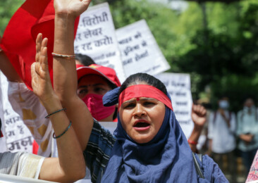 Anganwadi workers in Delhi stage May Day protest for better wages