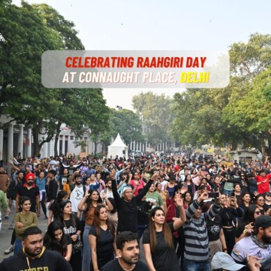 Celebrating Raahgiri Day at Connaught Place, Delhi