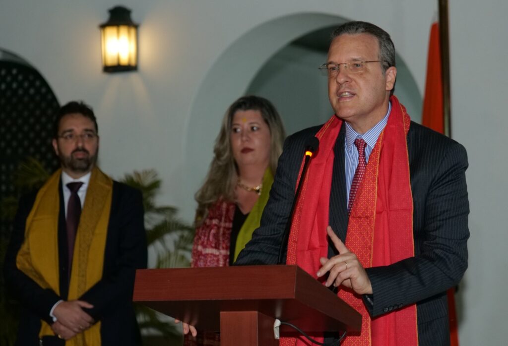 A gala dinner was  hosted at the Embassy of Brazil in New Delhi