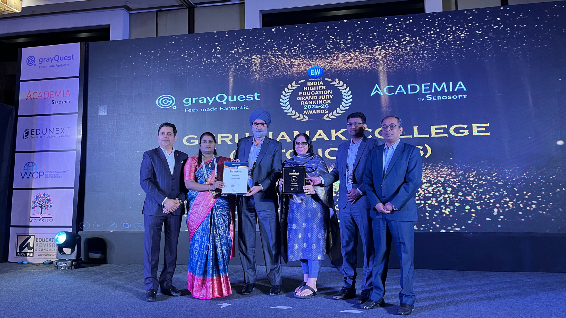 5th consecutive EducationWorld Award for Guru Nanak College, Chennai