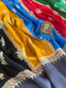 On of the unique collection of Pashmkaar shawl known as Rangrez collection 
