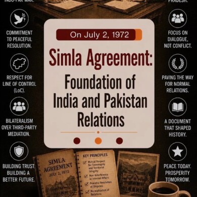 Simla Agreement: Foundation of India and Pakistan relations